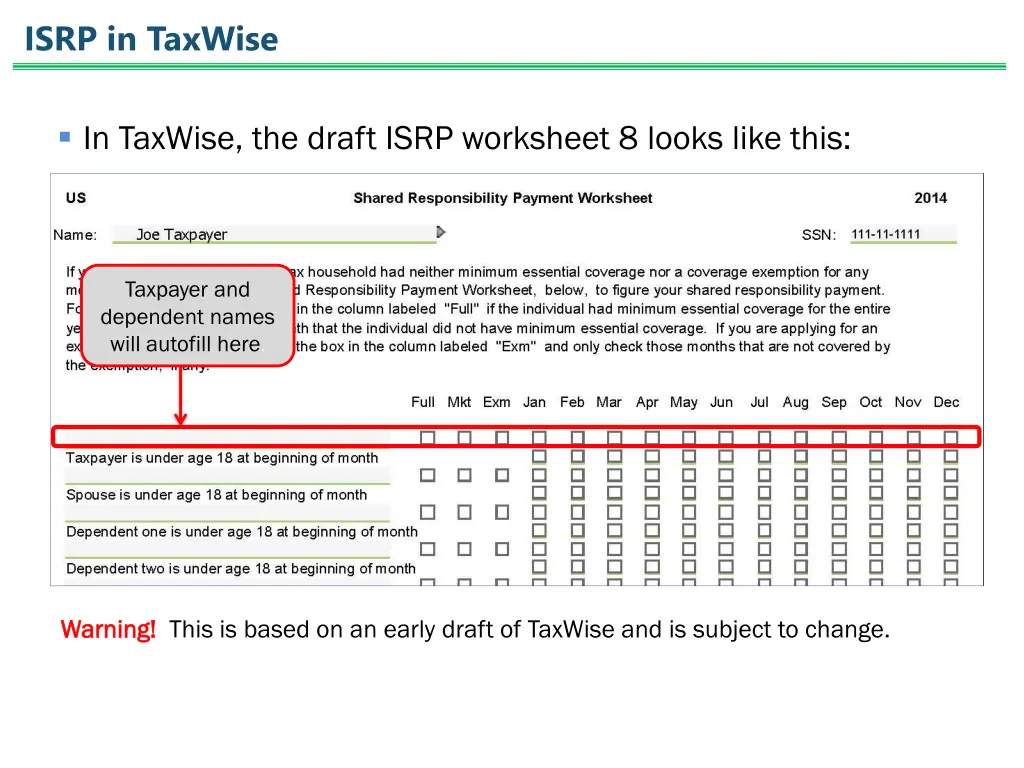 isrp in taxwise 1