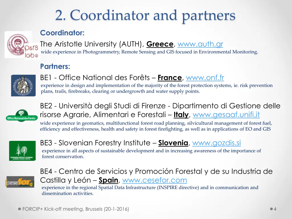2 coordinator and partners