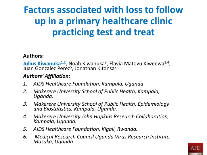 factors associated with loss to follow