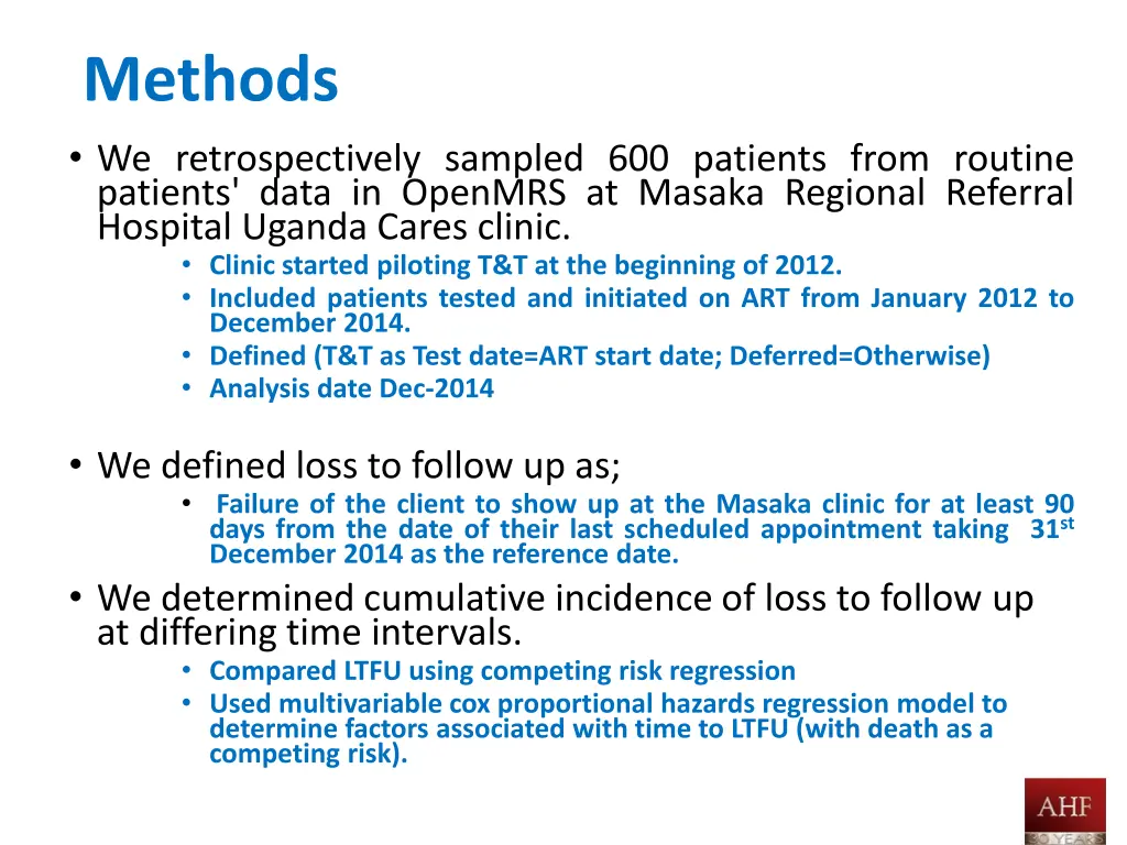 methods we retrospectively sampled 600 patients