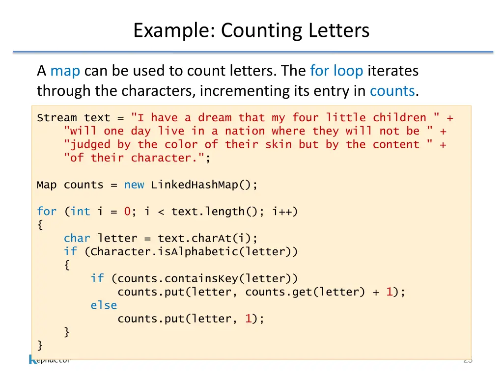example counting letters 3