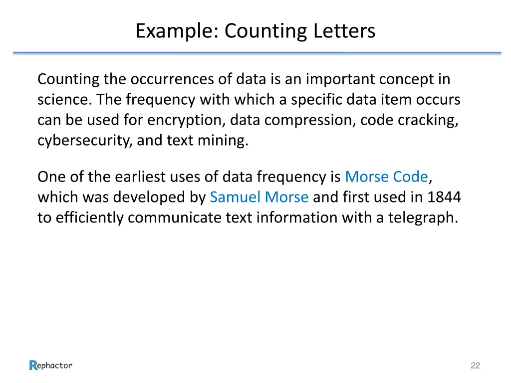 example counting letters