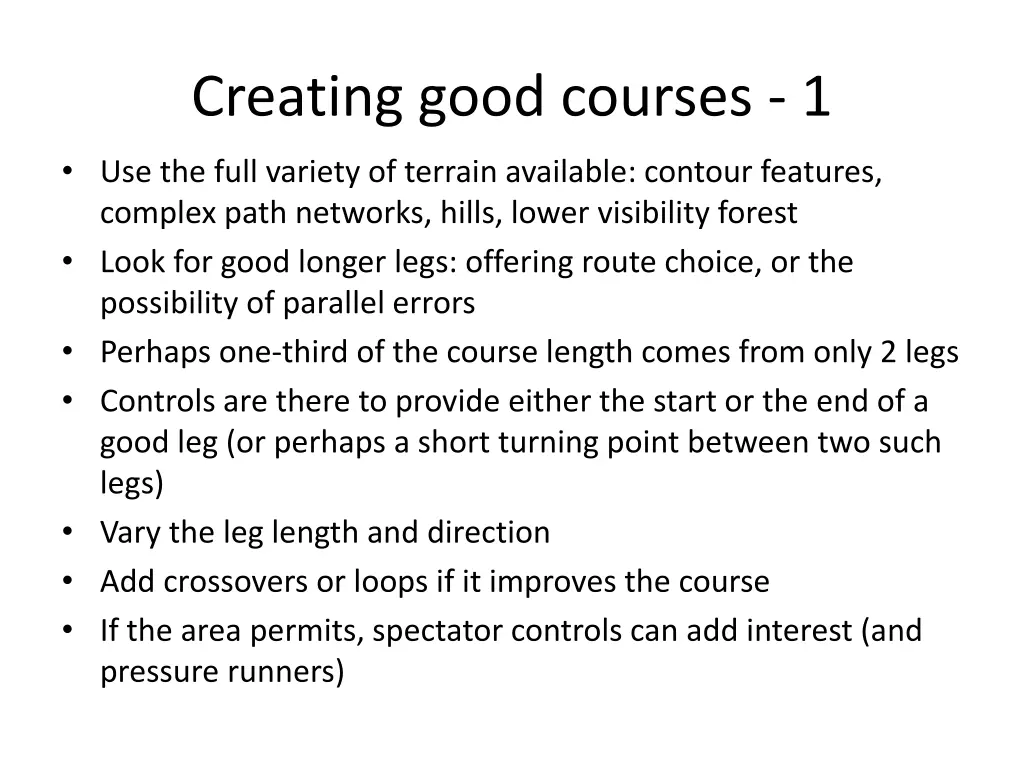 creating good courses 1
