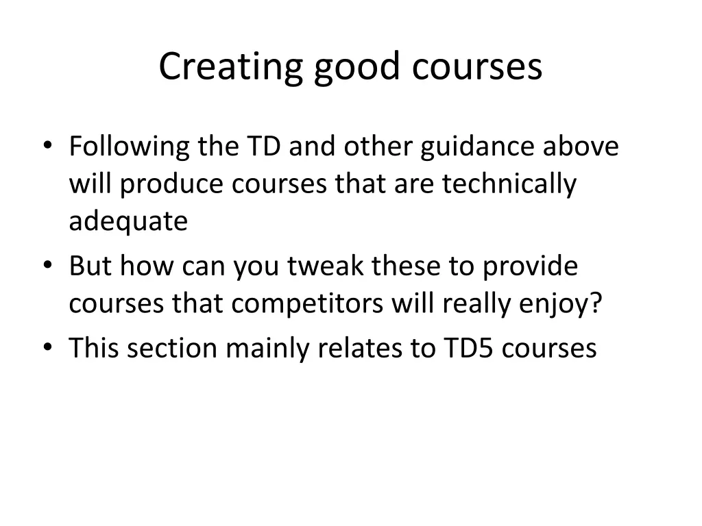 creating good courses