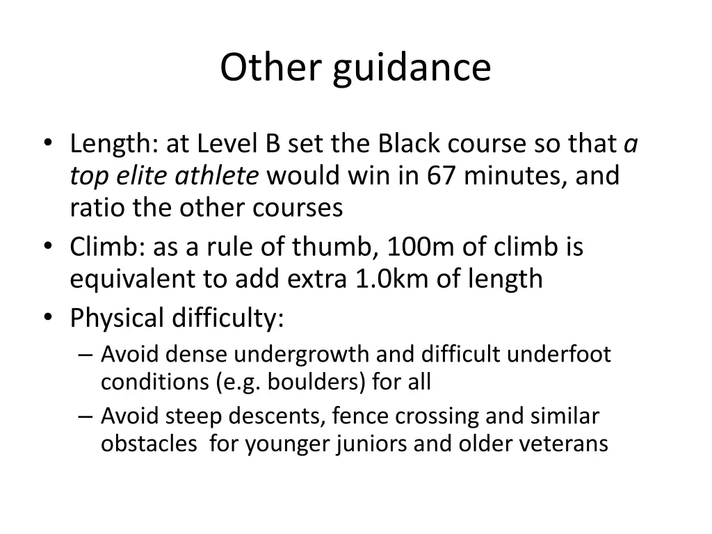 other guidance