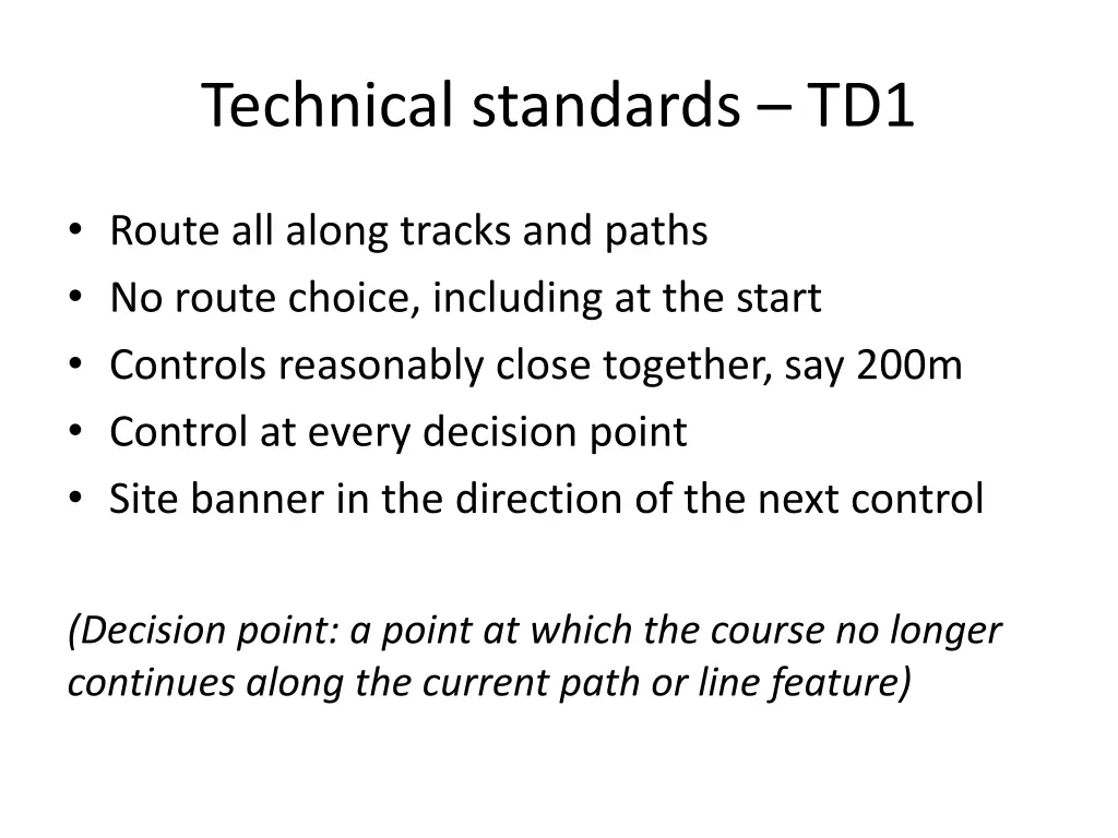 technical standards td1