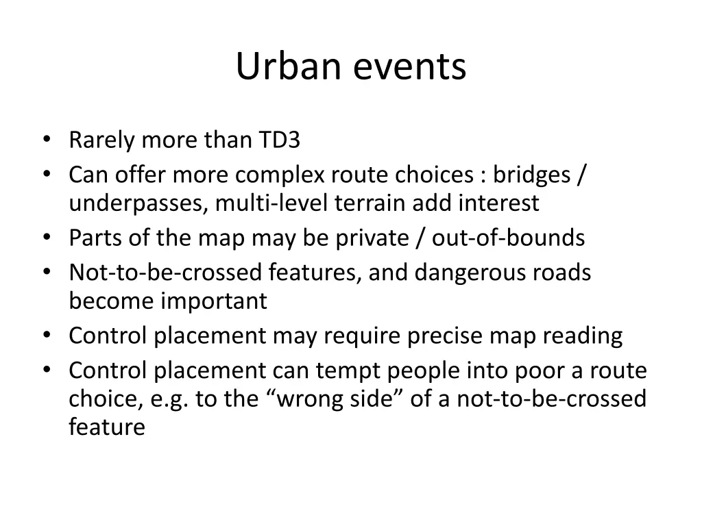 urban events