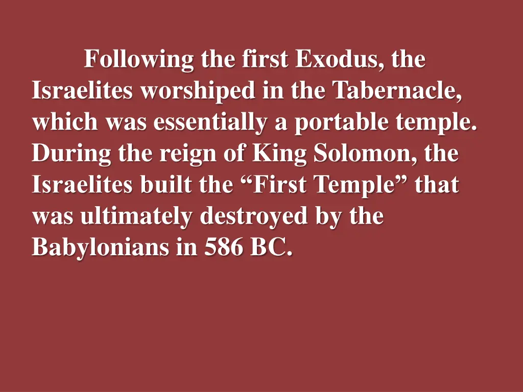 following the first exodus the israelites