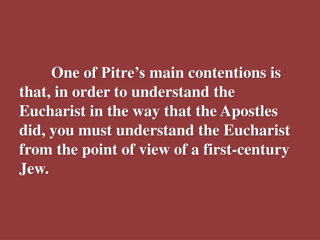 one of pitre s main contentions is that in order