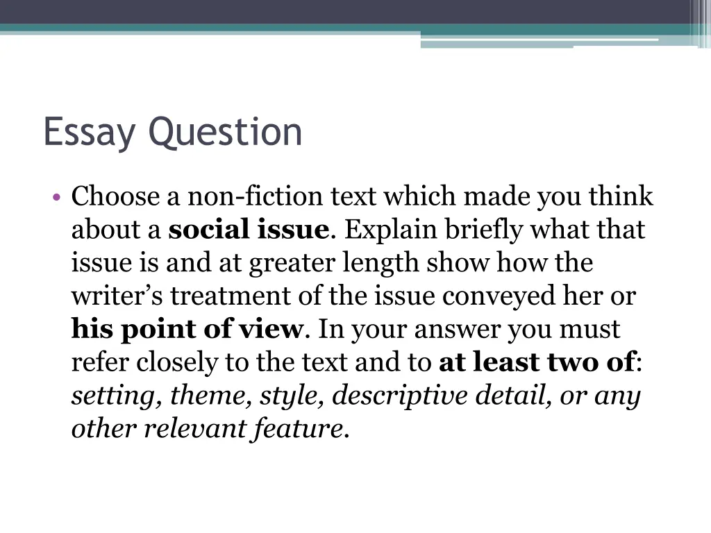 essay question