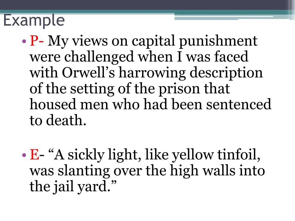 example p my views on capital punishment were