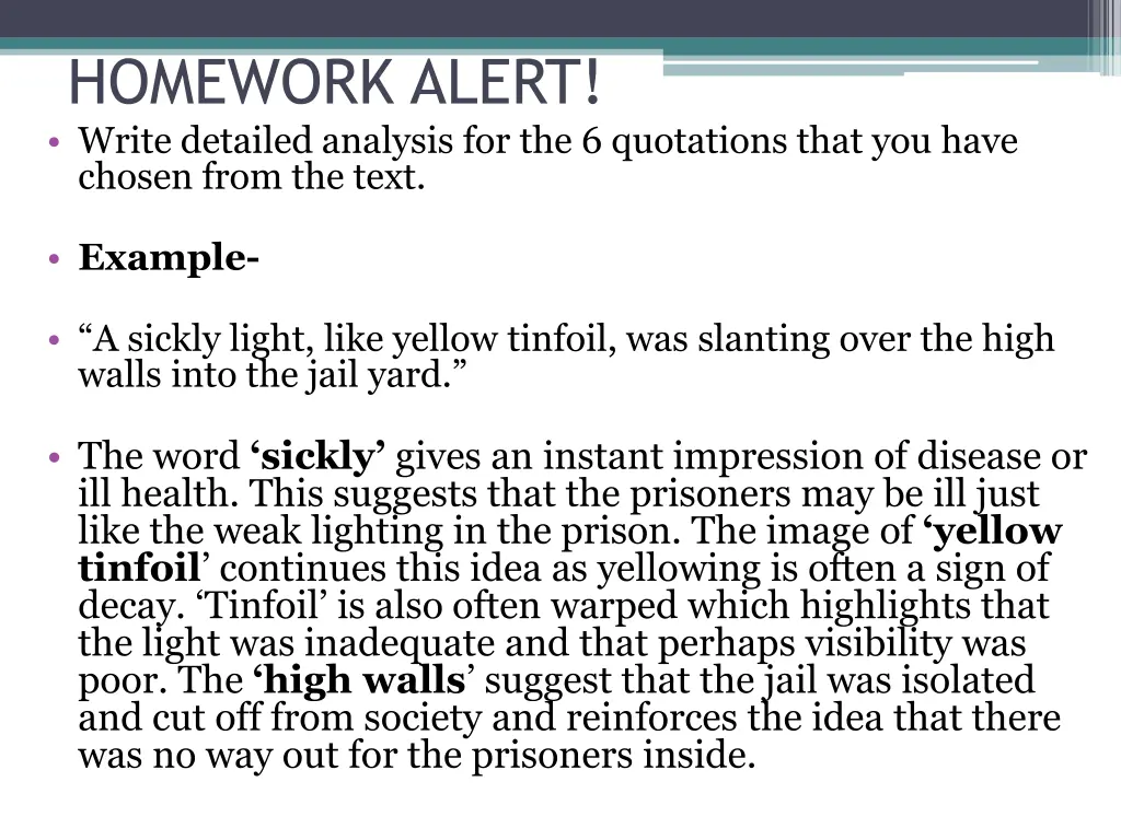 homework alert write detailed analysis