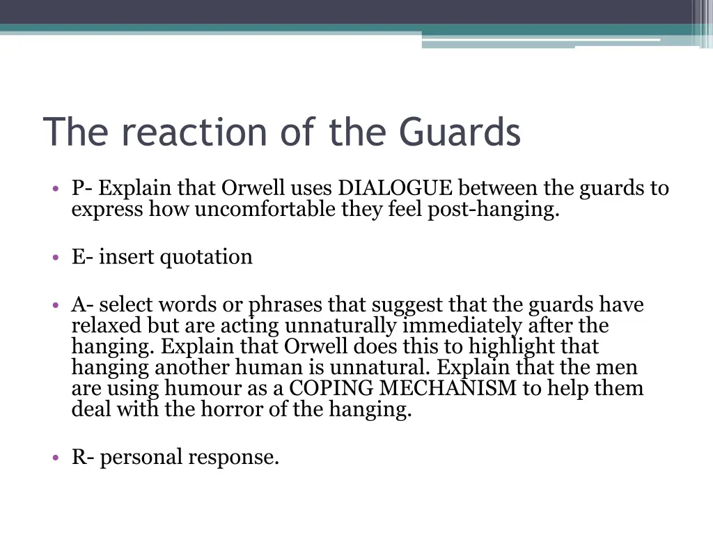 the reaction of the guards