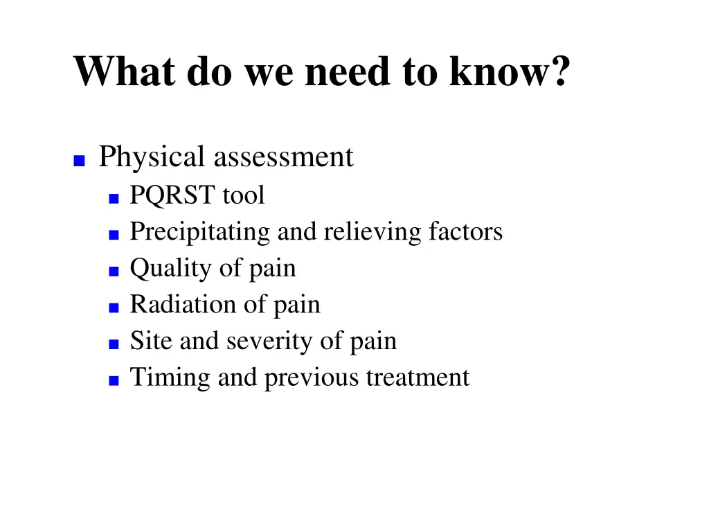 what do we need to know 1