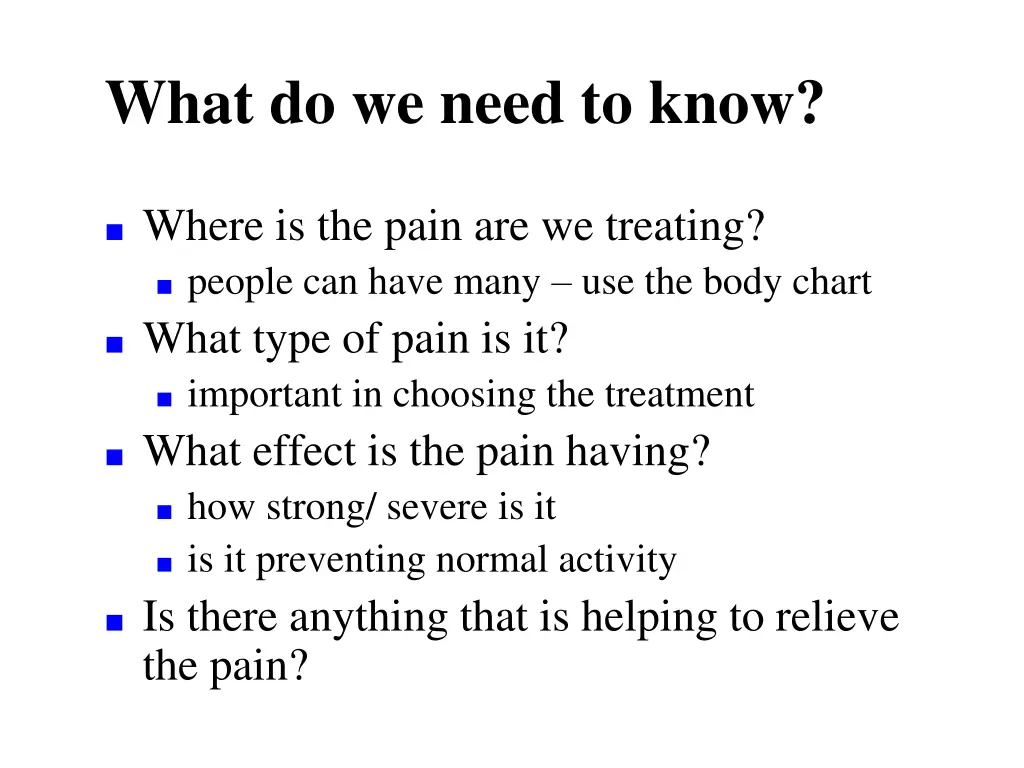 what do we need to know