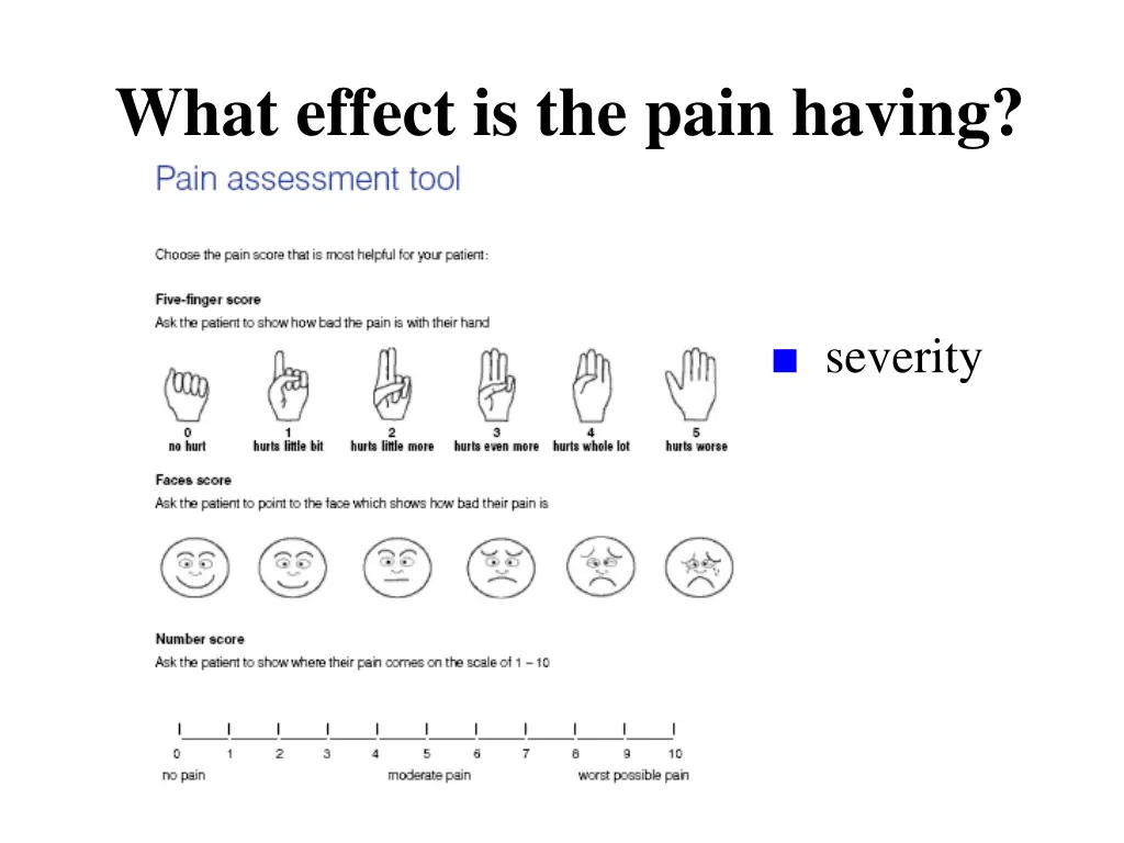 what effect is the pain having