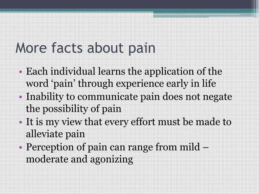 more facts about pain