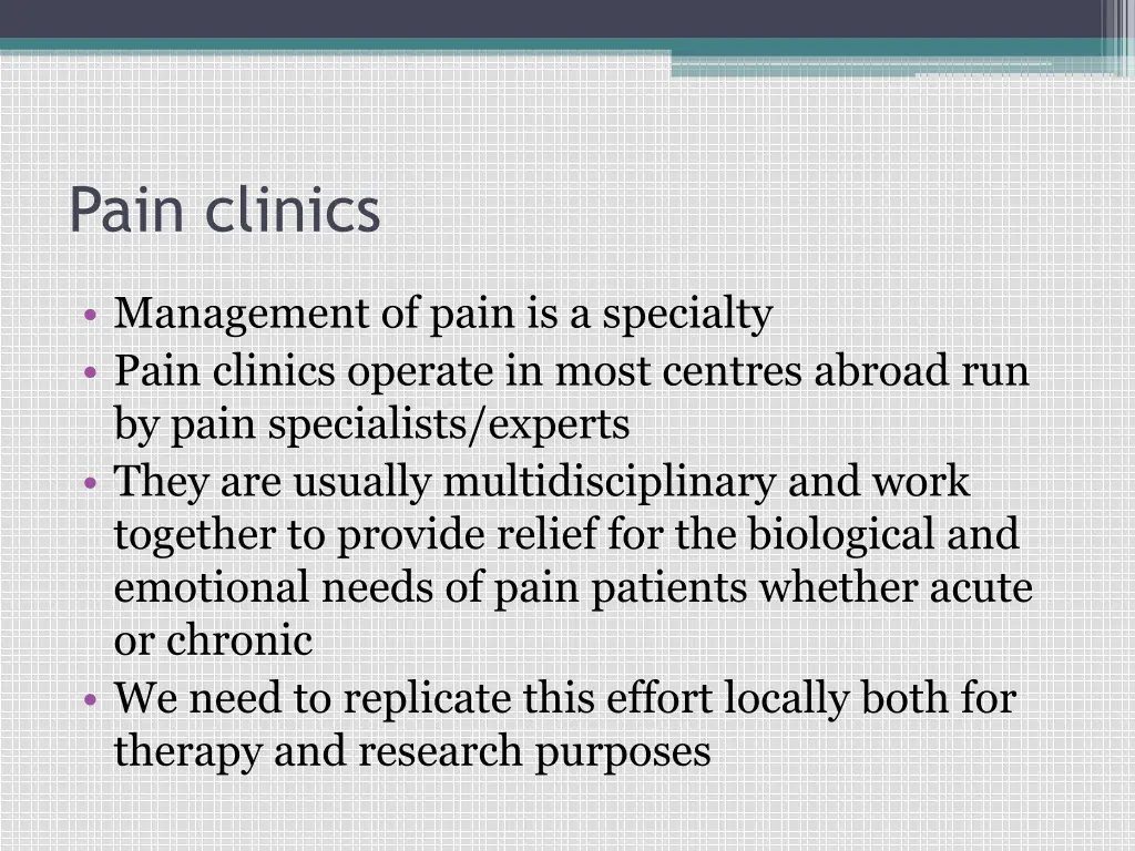 pain clinics