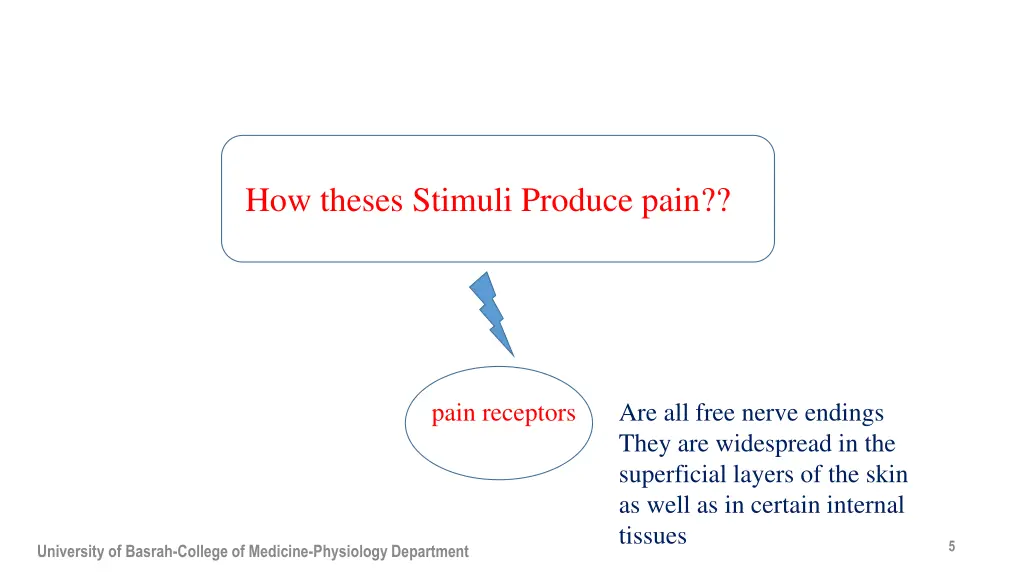 how theses stimuli produce pain
