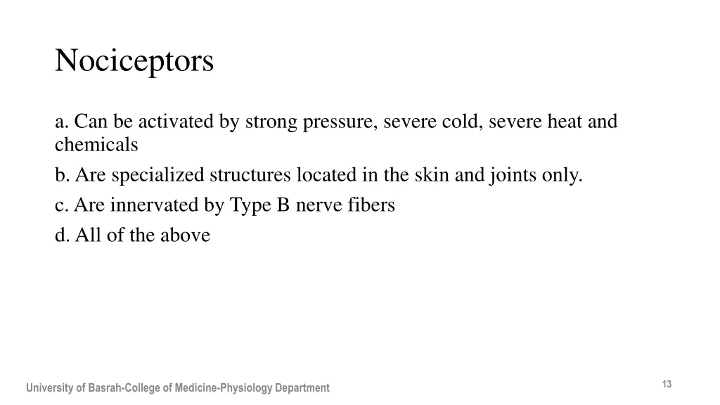 nociceptors