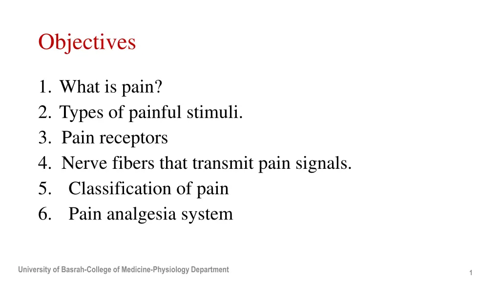 objectives