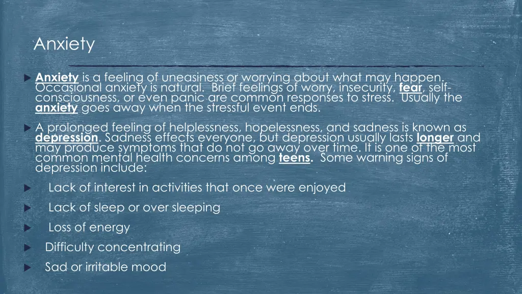anxiety
