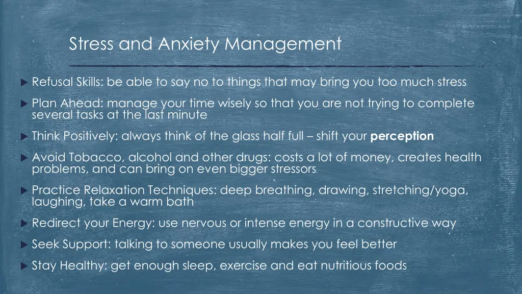 stress and anxiety management