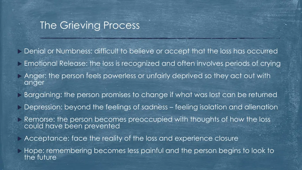 the grieving process