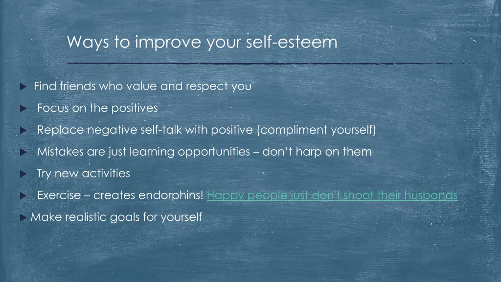 ways to improve your self esteem
