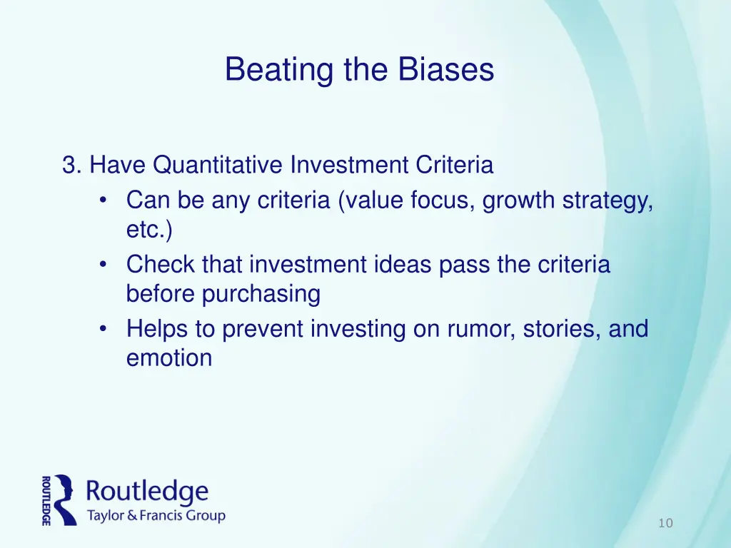 beating the biases 1