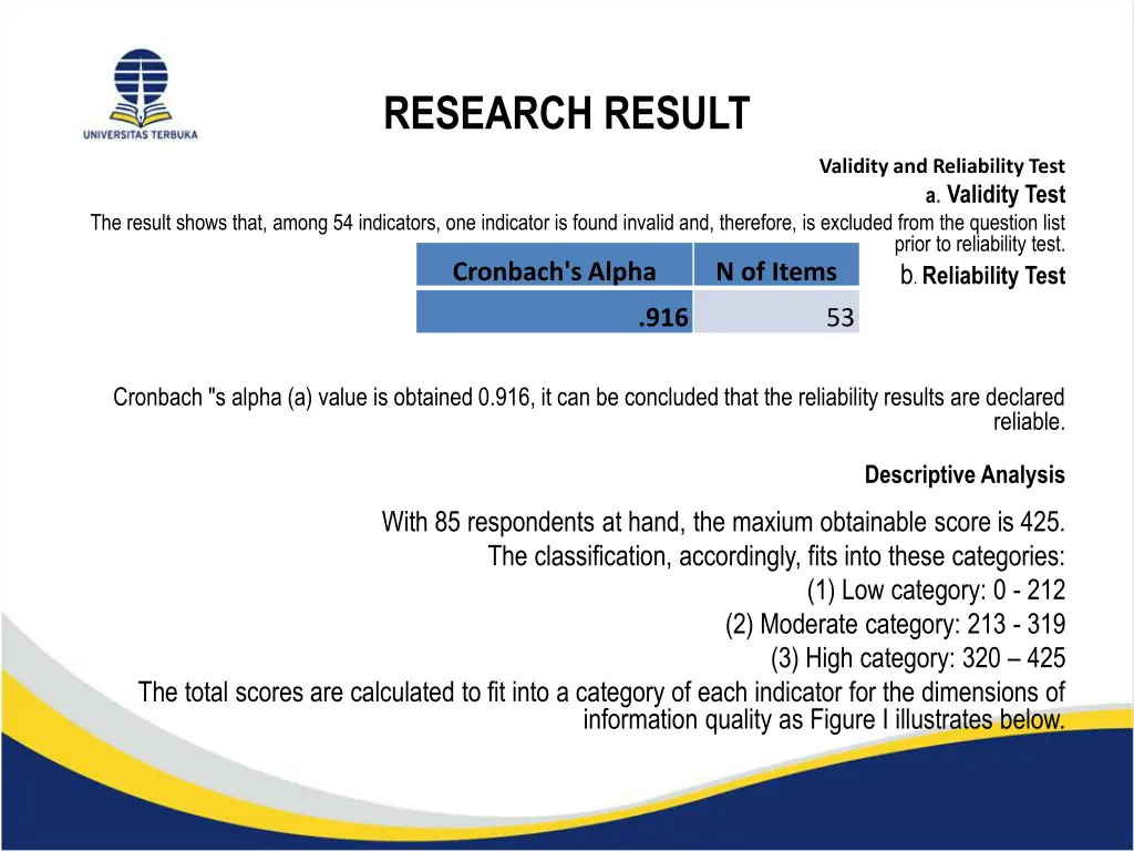 research result