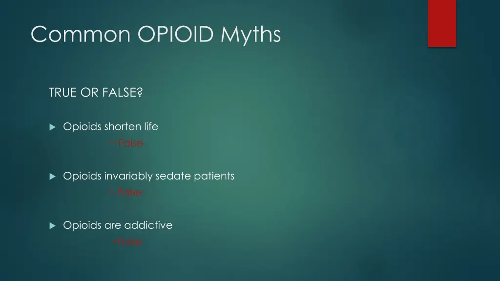 common opioid myths