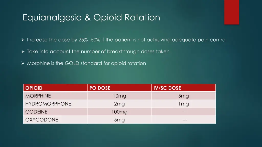 equianalgesia opioid rotation