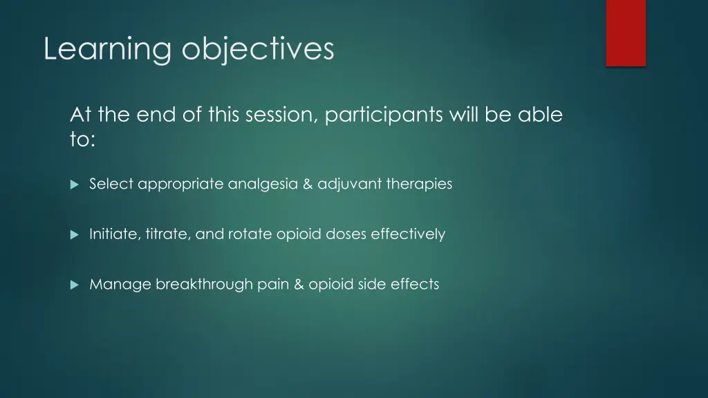 learning objectives