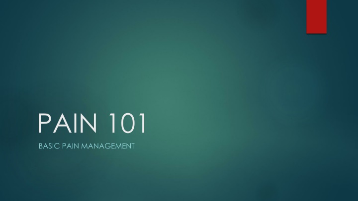 pain 101 basic pain management