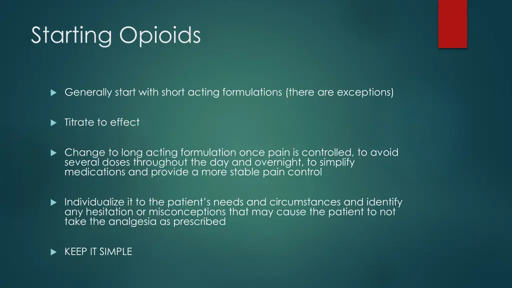 starting opioids