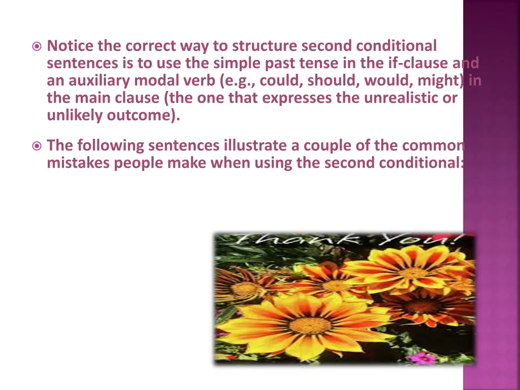 notice the correct way to structure second