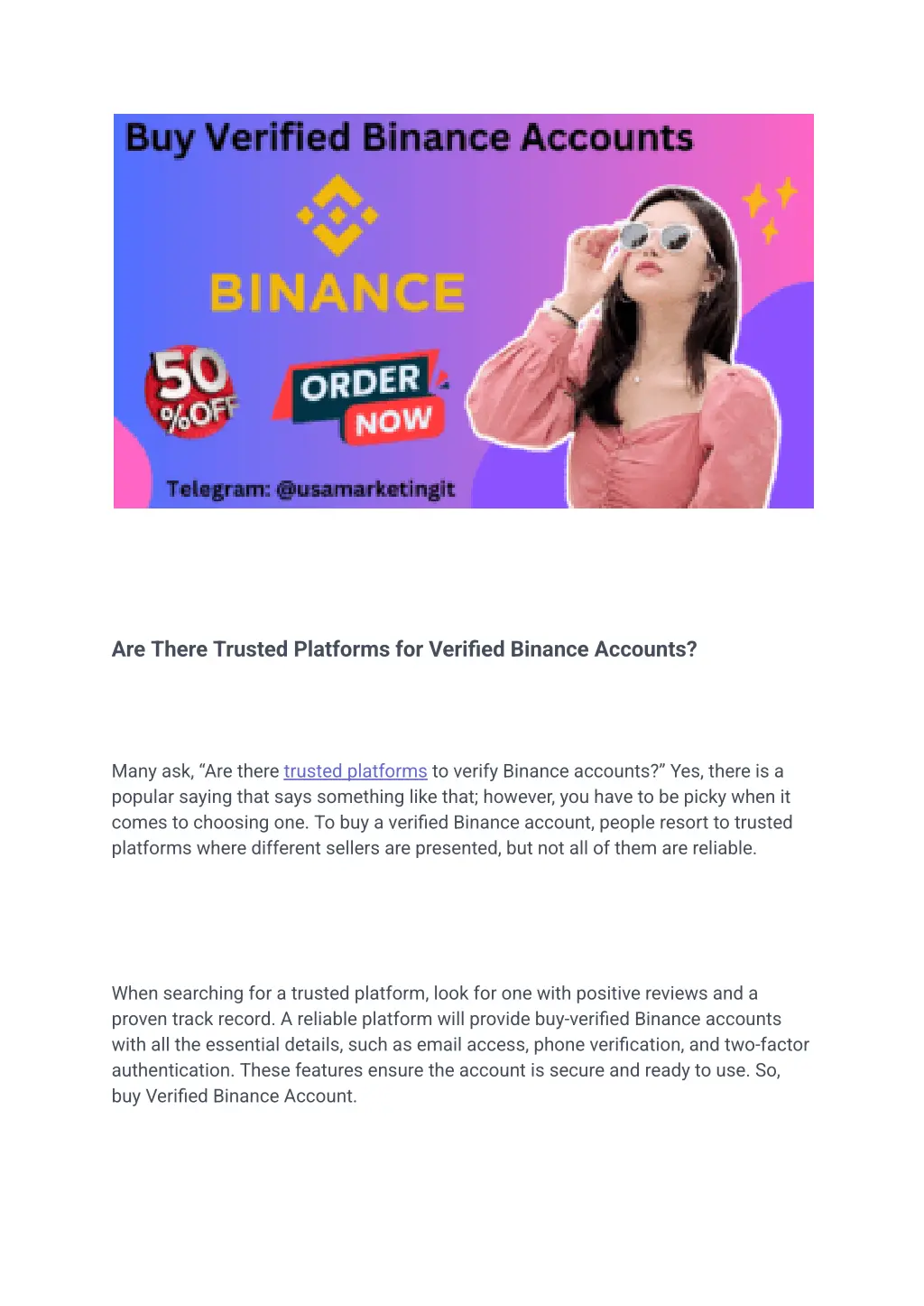 are there trusted platforms for verified binance