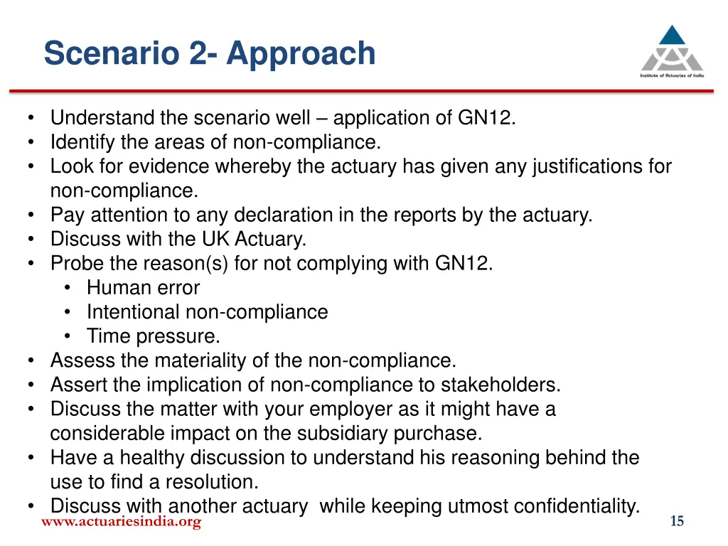 scenario 2 approach