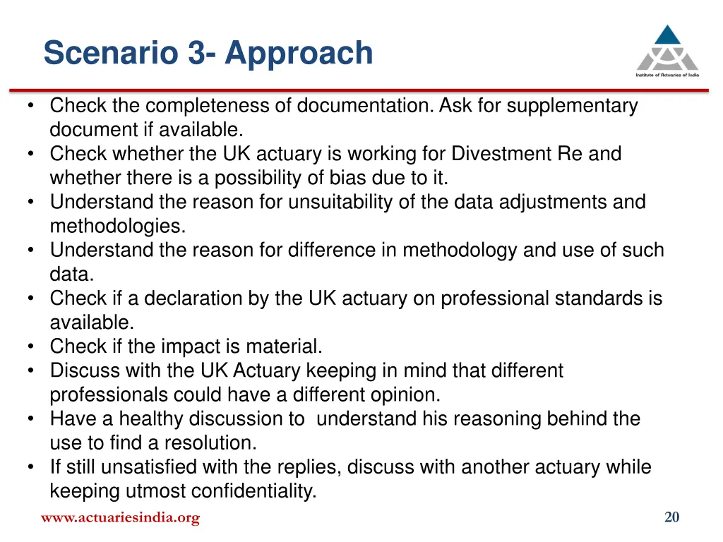 scenario 3 approach