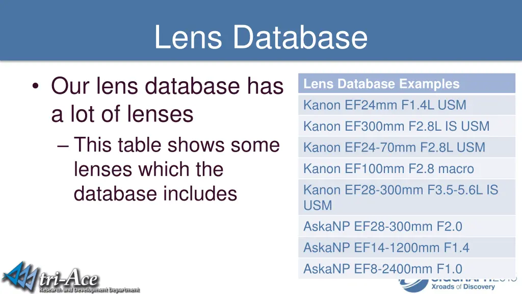 lens database 2
