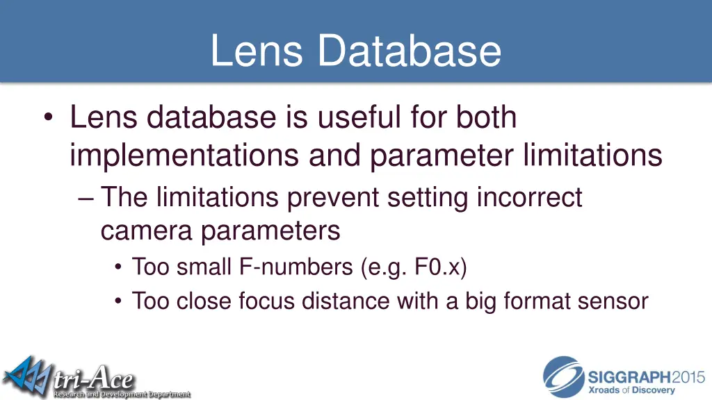 lens database