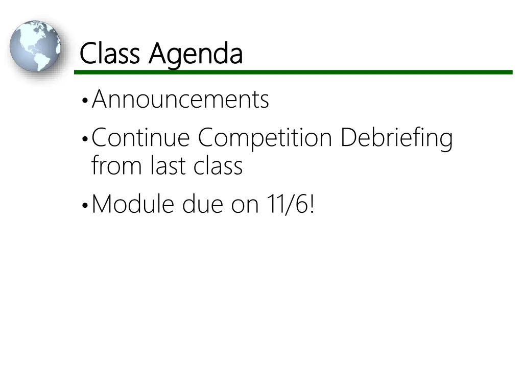 class agenda class agenda announcements continue