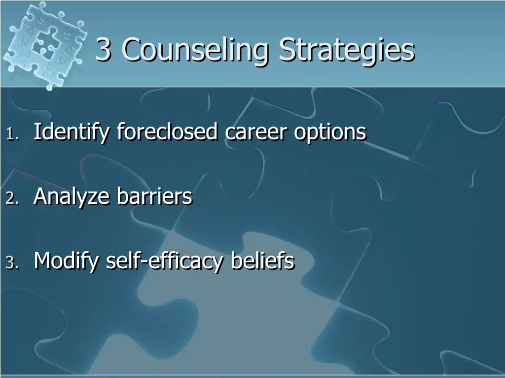 3 counseling strategies