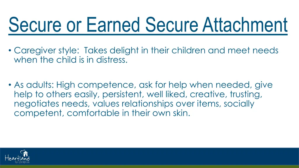 secure or earned secure attachment