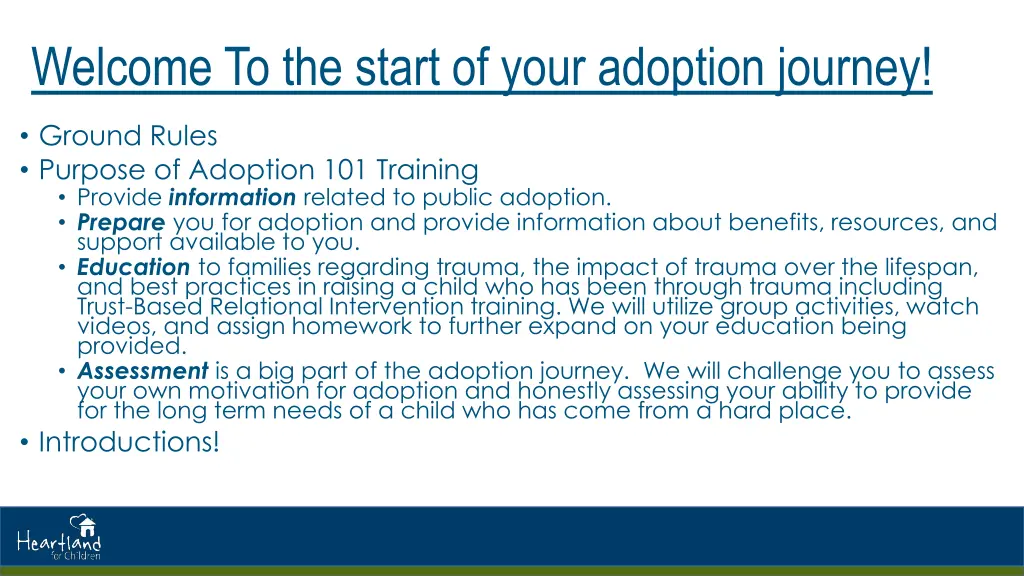 welcome to the start of your adoption journey