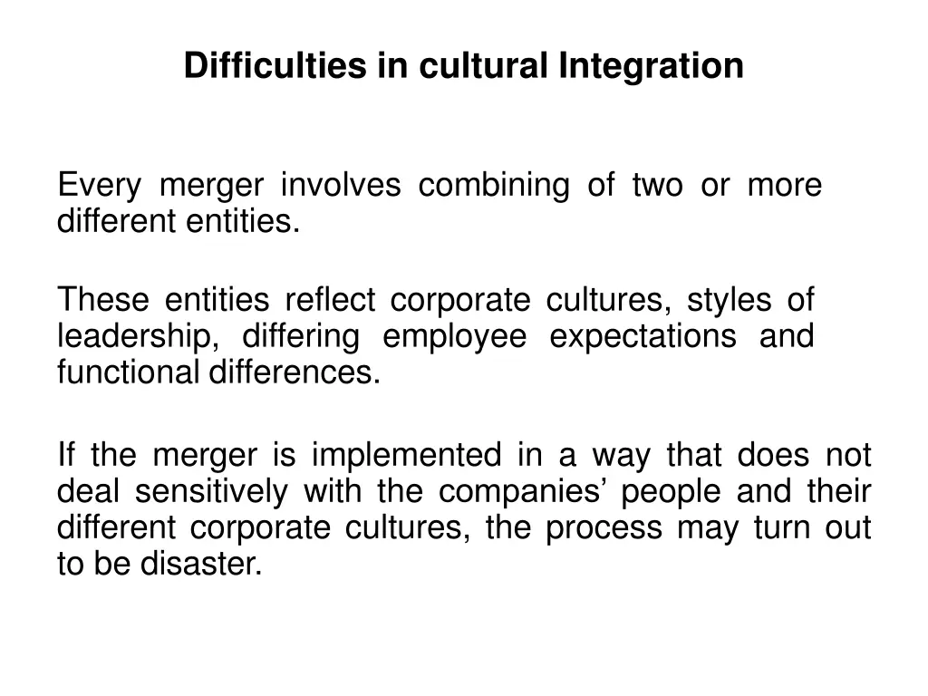 difficulties in cultural integration