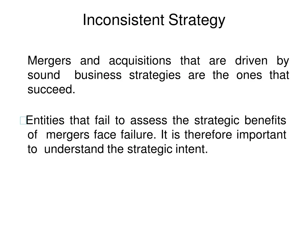 inconsistent strategy