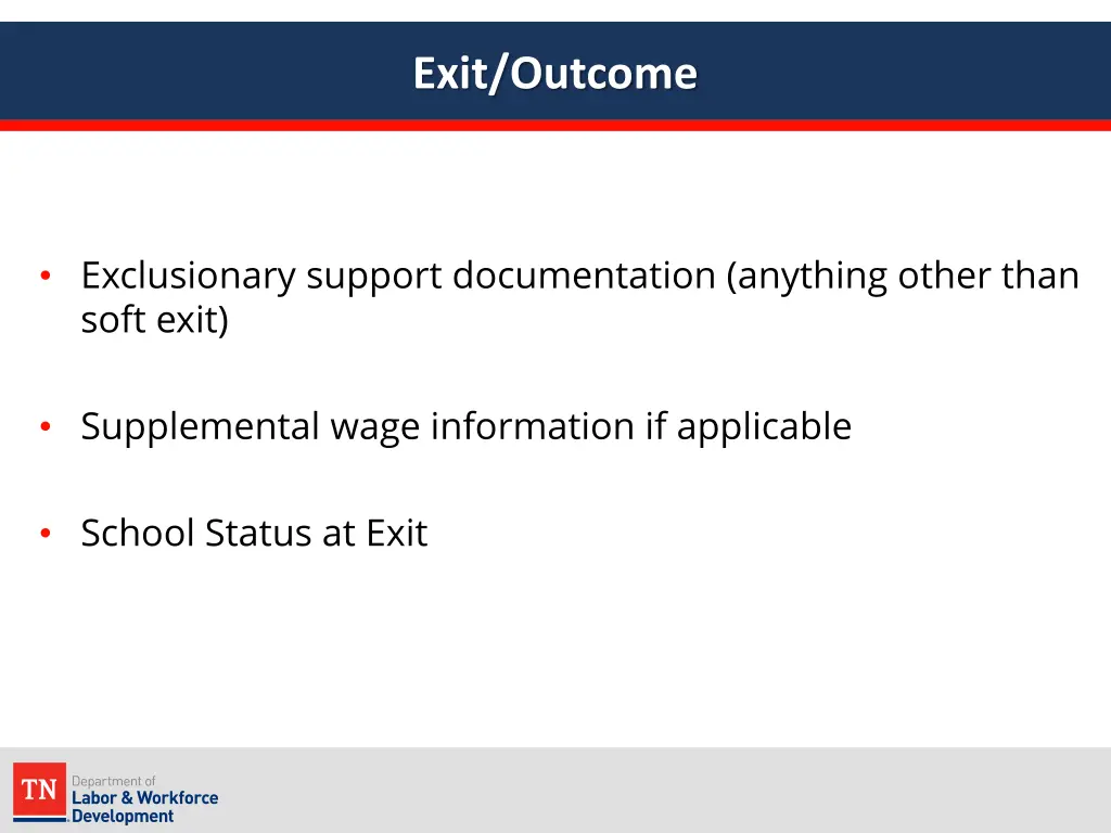 exit outcome