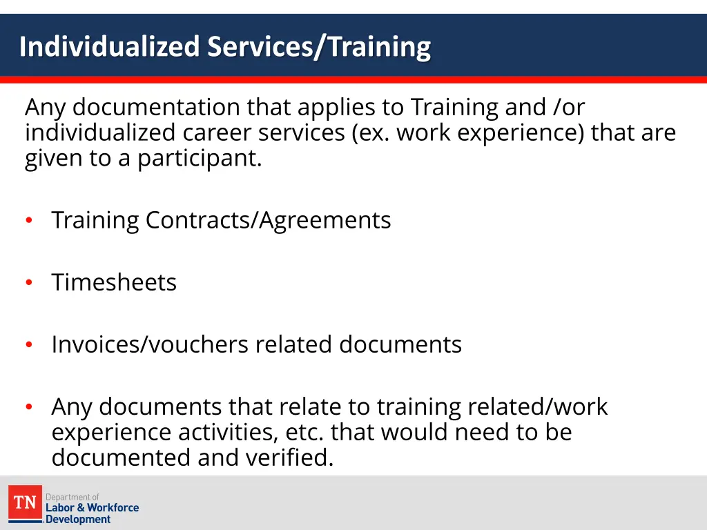 individualized services training